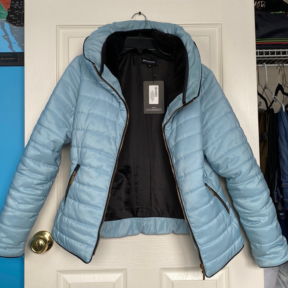 Blue Puffer Coat - Picture 2 of 8